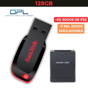 KIT OPL PLAYSTATION 2 128GB